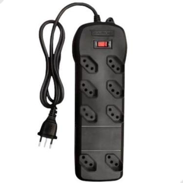 Imagem de Régua 8 Tomadas Extensão Elétrica Proteção Profissional 8 Tomadas Filt