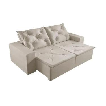 Imagem de Sofá 5 Lugares Retrátil e Reclinável Martins M181 - Veludo Creme - MAR