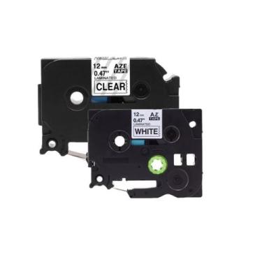 Imagem de Kit 2 Fita Compatível Brother Tze 131 Tze 231 Incolor e Branca Letra P