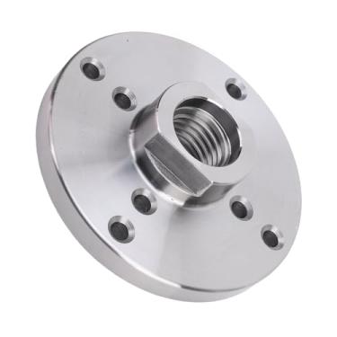 Imagem de Luqeeg Adaptador de eixo de 1/4 polegada, adaptador de eixo de torno de madeira, adaptador de flange de cabeçote de rosca de 2,5 cm-8TPI com 8 furos de montagem de parafuso para torneiras de madeira