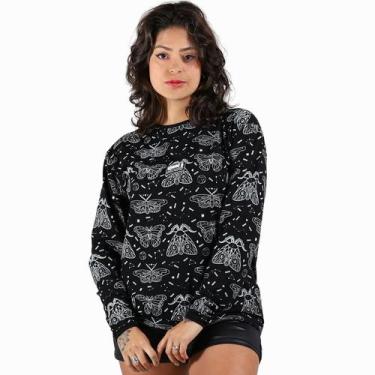 Imagem de Blusa Manga Longa Estampada Borboletas Moda Feminina - Deliriyou, M, P