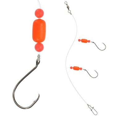 Imagem de YELARXI Boias de pesca, boias de estourar de 99 cm, boias deslizantes, rolhas de estourar, boia pesada, equipamento de pesca para água salgada e água doce (pacote com 4, laranja-vermelho)