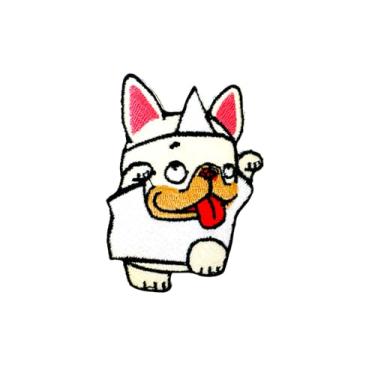 Imagem de Bru_289 Bulldog Francês Cachorrinho Filhote de Estimação de Cachorro Bonito Logotipo de Desenho Animado 5 Adesivos Costurar Ferro em Aplique Bordado Emblema Emblema Jaqueta Camiseta Roupas Fantasia