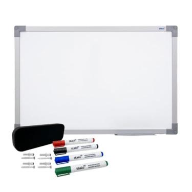 Imagem de Kit Quadro Branco Uv Moldura Mdf Revestido Alumínio Soft STALO, 40x30