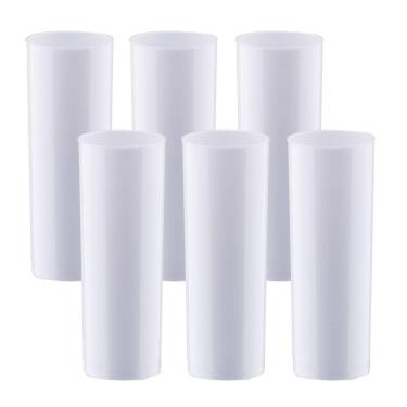 Imagem de Jogo De Copos 6 Peças Long Drink Plástico Festas Eventos Top Cor:branco