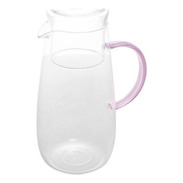 Imagem de Jarra de Vidro Borossilicato Com Alça e Copo Fun Rosa 1,3 Litros