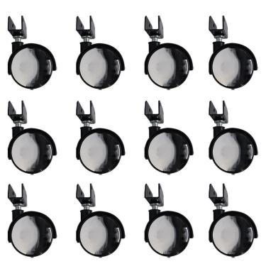 Imagem de Kit 12 Rodízios Para Móveis Com Chapa U Sem Trava