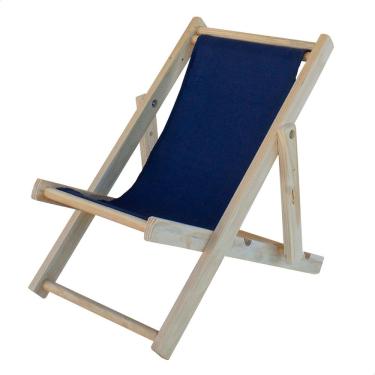 Imagem de Cadeira Espreguiçadeira Dobrável Infantil Madeira Maciça Natural com Tecido