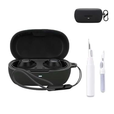 Imagem de NOUKAJU Capa para Baseus Bowie MA10 Pro, capa protetora para fone de ouvido (com mosquetão + cordão + caneta de limpeza) à prova de quedas, à prova de choque, à prova de poeira, capa para nada Baseus