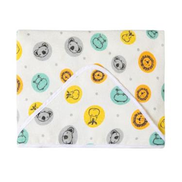 Imagem de Toalha de Banho com Capuz Felpuda – 100% Algodão | Alta Absorção | Estampas Encantadoras | Para Bebês até 18 Meses – Era Uma Vez (Amiguinhos, Unico)