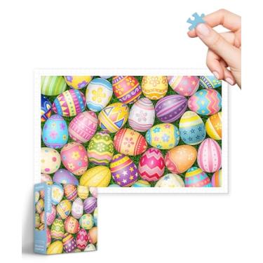 Imagem de PieceRelax Quebra-Cabeças De Plástico Para Adultos, 1000 Peças, Ovos Coloridos Páscoa, Jogos Mesa E Presentes Mais Satisfatórios, Sem Necessidade Tapete Quebra-Cabeça [H3485]