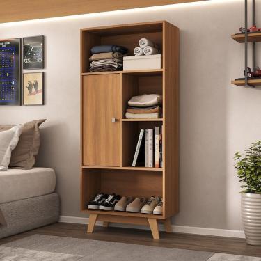 Imagem de Estante para Quarto Livreiro 1 Porta Maven Espresso Móveis Nogal