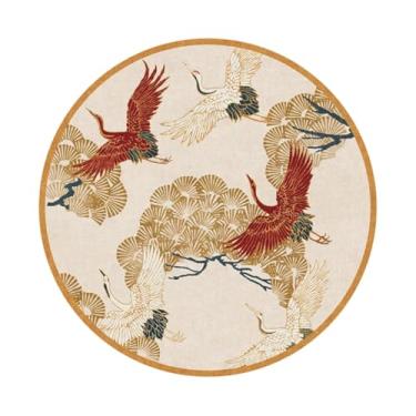 Imagem de Tapete de estudo redondo e espesso, leve, luxuoso, para sala de estar, decoração de quarto, retrô (200x200 cm/g)