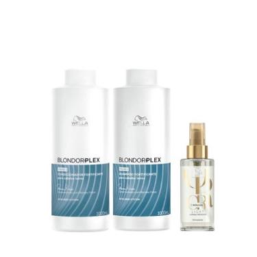 Imagem de Wella BlondorPlex Care Line Sh 1000ml + Cond 1000ml + Óleo Light 100ml