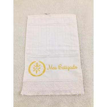 Imagem de Toalha de lavabo Bordada Meu Batizado - DaniBordados