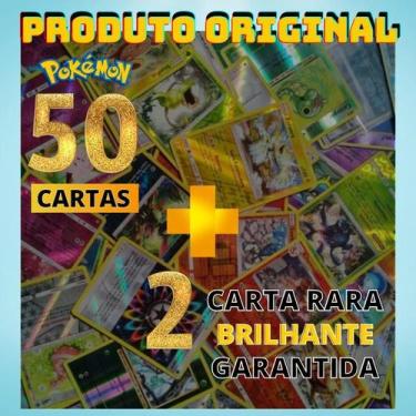 Imagem de 50 Cartas Pokemon Original Sem Repetições Com 02 Brilhantes Garantidas