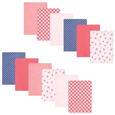 Imagem de Luvable Friends Hudson Baby Flanela Burp Panos, conjunto com 12 unidades, Cerejas doces, 14x20 inches