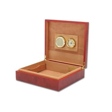 Imagem de ZzleoyuUUs-12 Caixa de charutos 20 unidades de madeira de cedro caixa de umidificador de charuto portátil para viagem caixa de armazenamento de charutos com umidificador higrômetro dispositivo