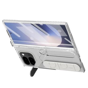 Imagem de LTLMYDAM Capa fina para Google Pixel 10 Pro Fold, elegante alça de pulso elástica com mini suporte, dobradiça de proteção contra quedas, capa de policarbonato, prata, 10 Pro Fold