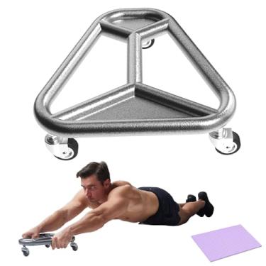 Imagem de Roda de rolo abdominal para treino básico – Equipamento de exercício abdominal estável para academia em casa, fitness e treinamento de força para homens e mulheres (cinza)