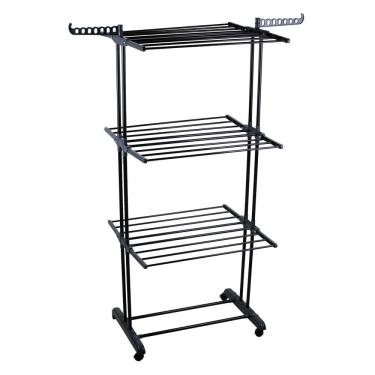 Imagem de Varal de Chão Vertical com Rodízios Utile Level Cazza Preto