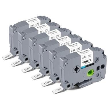 Imagem de Substitua para Brother Label Maker Tape TZe-231 TZe231 12 mm 0,47 Laminado Branco Fita Tz Compatível com P Touch TZe 1/5.1 cm Preto sobre Branco para PT-D220 D210 H110 D200 D400 1280 1880 D610BT Refis