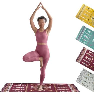 Imagem de Zaveur Tapete de ioga de camurça para mulheres dançantes – 68,5 cm L x 183 cm C Tapete de meditação com frente de camurça macia premium – Tapete de exercício antiderrapante com traseira de borracha