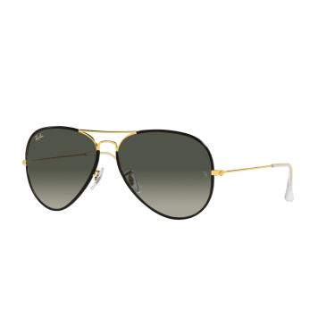 Imagem de Óculos de Sol Ray-Ban Aviator Full Color 0RB3025JM 919671 Tam 58 / Preto/Ouro - Lentes Cinza Gradiente