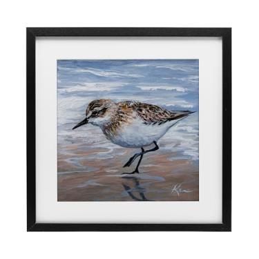 Imagem de Stupell Industries Pintura Sand Piper Shore Impressão emoldurada preta sob vidro design de Lindsay Kivi Fine Art, 40,6 x 40,6 cm