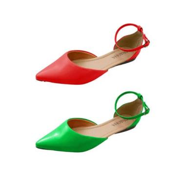 Imagem de Kit 2 Pares Sapatilha Salomé  (019-0001) - BRADHA, Ferrari, Kiwi, 37