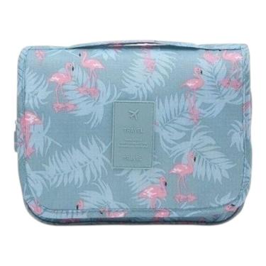Imagem de Necessaire Em Nylon Organizadora Higiene Para Viagem Cor:flamingo