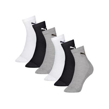 Imagem de Kit 6 Pares Meia Puma Cano Médio Algodão Malha Repiravel Adulto, Sorti