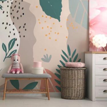 Imagem de Papel de Parede Painel Floral Folhagem 4 rolos - 6m² - Quartinhos