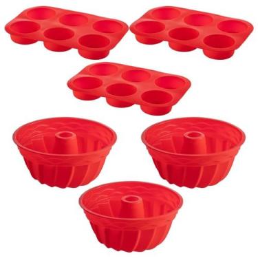 Imagem de 3 Conj Forma 6 Cupcake e Forma Espiral em Silicone Sortida - QUALITY H