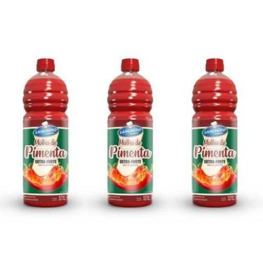 Imagem de Kit 3 Molho de Pimenta 1,01L Picante Perfeito para Petiscos - Lanchero