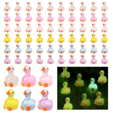 Imagem de 60un Figuras de Gansos Miniatura, Brilham No Escuro Resina Pequenas Estátuas Gansos Decoração de Animais Mini para Baby Shower Artesanato DIY Jardim Fadas Paisagem Micro