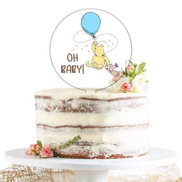 Imagem de Classic Winnie Cake Topper, The Pooh Baby Shower Decorations, Oh Baby Pooh Party Decor, Winnie Cake Topper Acrylic for Baby Shower,Babies Gender Reveal Birthday Parties Decorations