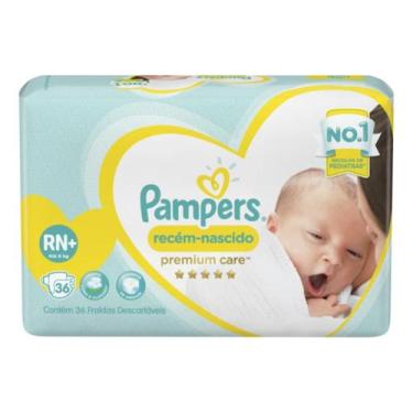 Imagem de Fraldas Descartaveis Premium Care RN+ 36un Pampers