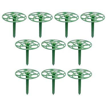 Imagem de WeiLaiKeQi 10 peças de suporte para topo de planta, suporte para estacas, ganchos para crescimento através de grades, gaiolas de flores, suportes para rosas de, Pequeno