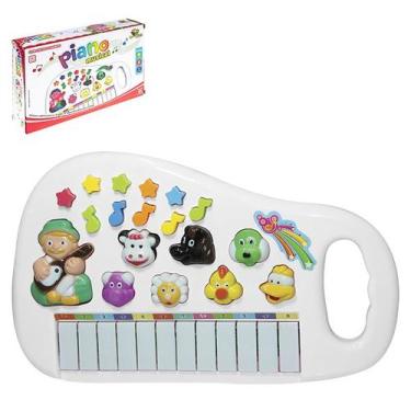 Imagem de Teclado Piano Musical Bichos Fazendinha Infantil Brinquedo - Art Brink