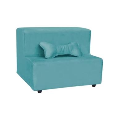 Imagem de Escadinha Pet 2 Degraus Gato e Cachorro Ideal Sofá, Cama Espumada com Osso incluso- Azul Claro