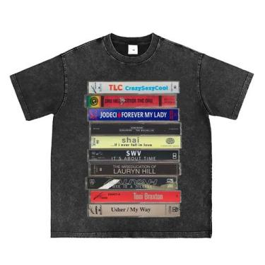 Imagem de Camiseta Bellelement Vintage 90s R&B, fita cassete, unissex, preta