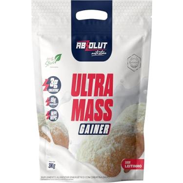Imagem de Absolut Nutrition, Hipercalórico com creatina, proteína, WPI e WPC, Sabor leitinho, Ultra Mass Gainer, 3 kilos