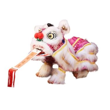 Imagem de JunZheHub Fantoche de Mão de com Vara para Celebrações Do Festival Da Primavera, Rosa Branco