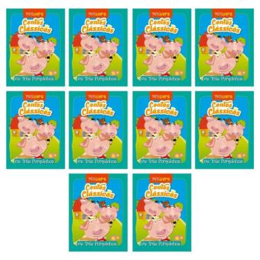 Imagem de Kit 10 Mini Livros Conto classico Infantil - Os Três Porquinhos - Cira