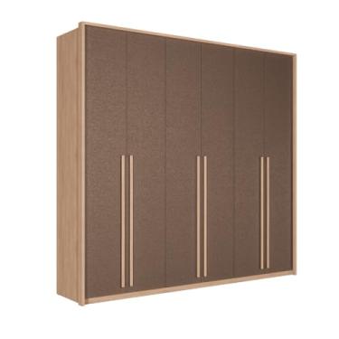 Imagem de Guarda Roupas Casal 6 Portas 4 Gavetas Milano Madeirado/Terracota