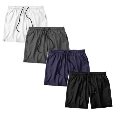 Imagem de Kit 4 Short Masculino Bermuda Praia Academia Treino Esporte - Trendixx