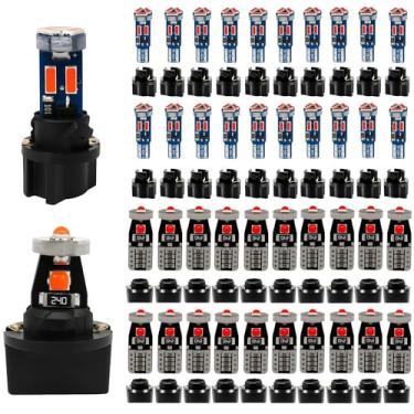 Imagem de WLJH Canbus Soquete de trava de torção PC74 T5 2721 73 74 LED 7SMD 4014 Chip Instrumentos automotivos Medidor de aglomerado Painel de painel Lâmpadas 12 V Kit de lâmpadas vermelhas - Pacote com 20