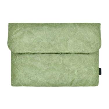Imagem de Capa estilo vintage/retrô Tyvek Paper Tablet E-Reader, bolsa, bolsa para 15 cm, 17,8 cm, repelente de água, organização de adesivos para scrapbooking (verde, tablet de 15 cm)