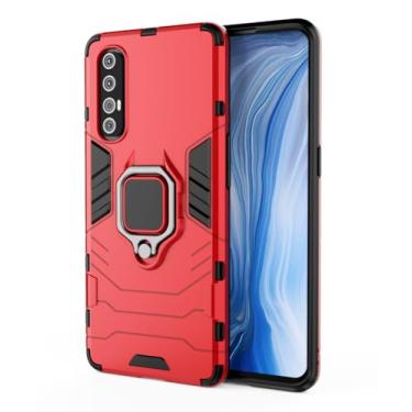 Imagem de SORAKA Capa para OPPO Find X2 Neo 5G com suporte para anel Capa Slim Fit de TPU macio Capa OPPO Find X2 Neo 5G com placa de metal para suporte magnético de telefone para carro